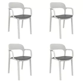 Garden chair Garbar Ona White Dark grey polypropylene 56 x 79 x 52 cm 56 x 52 x 79 cm 4 Units (4 Pieces) by Garbar, Garden Di...