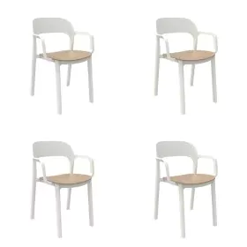 Havestol Garbar Ona Weiß Beige Sand Polypropylen 56 x 79 x 52 cm 56 x 52 x 79 cm 4 Stück (4 Stücke) von Garbar, Essstühle - R...