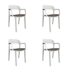 Chaise de jardin Garbar Ona Blanc Marron Chocolat polypropylène 56 x 79 x 52 cm 56 x 52 x 79 cm 4 Unités (4 Pièces) de Garbar...