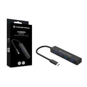 Hub USB Conceptronic CTC4USB3 Negro de Conceptronic, Hubs USB - Ref: S77202642, Precio: 20,01 €, Descuento: %