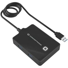 USB Hub Conceptronic 110517207101 Black by Conceptronic, USB hubs - Ref: S77202673, Price: 22,75 €, Discount: %