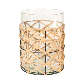 Candleholder Romimex Brown Transparent Jute Glass 16 x 21 x 16 cm by Romimex, Candelabras and candle holders - Ref: D1626817,...