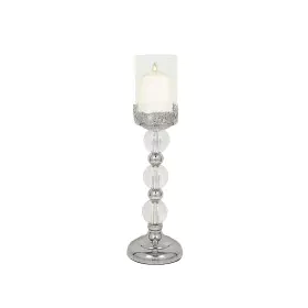 Candleholder Romimex Silver Metal Glass 12 x 40 x 12 cm Wineglass by Romimex, Candelabras and candle holders - Ref: D1626832,...