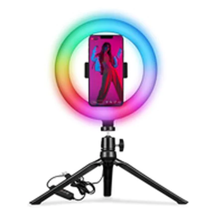 Selfie Ring Light with Tripod and Remote Celly CLICKRINGRGBBK by Celly, Selfie Sticks - Ref: S7734873, Price: 21,47 €, Discou...