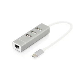 Hub USB Digitus Gris Argenté Aluminium de Digitus, Hubs USB - Réf : S7736679, Prix : 20,13 €, Remise : %