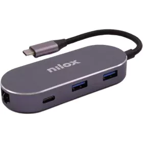 Hub USB Nilox NXDSUSBC02 Gris de Nilox, Hubs de red - Ref: S7753109, Precio: 36,70 €, Descuento: %