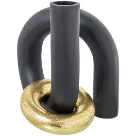 Vase Alexandra House Living Black Golden Aluminium by Alexandra House Living, Vases - Ref: D1627133, Price: 69,45 €, Discount: %