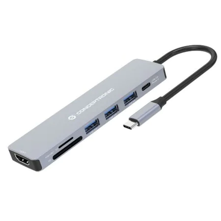 Hub USB Conceptronic 110519207101 Gris Multicouleur 100 W de Conceptronic, Hubs USB - Réf : M0520988, Prix : 36,74 €, Remise : %