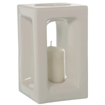 Portacandele Alexandra House Living Bianco Ceramica 15 x 25 x 15 cm di Alexandra House Living, Candelieri e portacandele - Ri...