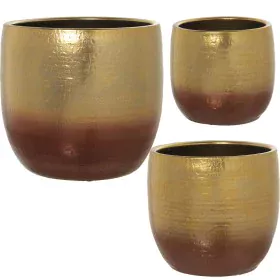 Conjunto de vasos Alexandra House Living Ouro Cerâmica 3 Peças de Alexandra House Living, Vasos - Ref: D1621883, Preço: 52,41...