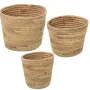 Conjunto de vasos Alexandra House Living Castanho Rotim Fibra natural 3 Peças de Alexandra House Living, Vasos - Ref: D162413...