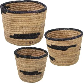 Set of Planters Alexandra House Living Brown Rattan Natural Fibre 3 Pieces by Alexandra House Living, Cachepots - Ref: D16241...