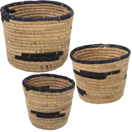 Set di vasi da fiori Alexandra House Living Marrone Rattan Fibra naturale 3 Pezzi di Alexandra House Living, Cachepot - Rif: ...