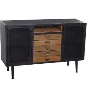 Credenza Alexandra House Living Marrone Nero Metallo 124 x 70 x 40 cm di Alexandra House Living, Credenze e buffet - Rif: D16...