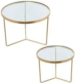 Conjunto de 2 mesas Alexandra House Living Dourado Metal de Alexandra House Living, Jogos de móveis - Ref: D1624542, Preço: 1...