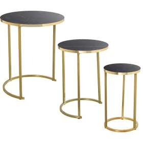 Set of 3 tables Alexandra House Living Black Golden Wood by Alexandra House Living, Tables - Ref: D1624578, Price: 131,99 €, ...