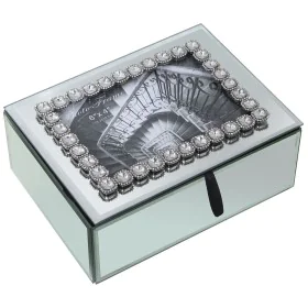 Guarda-Joias Alexandra House Living Cinzento Cristal Espelho 20 x 7 x 15 cm de Alexandra House Living, Caixas - Ref: D1624943...