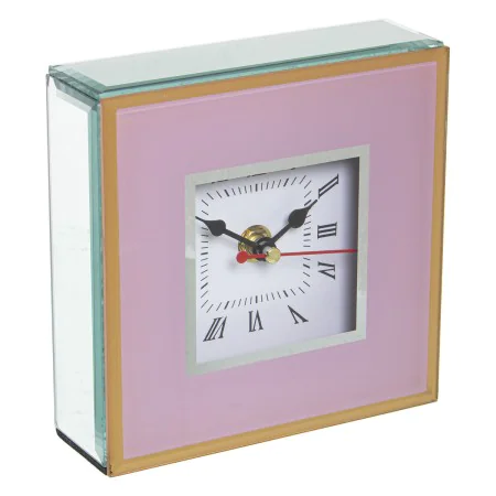 Horloge de table Alexandra House Living Rose Verre 14 x 14 x 4 cm de Alexandra House Living, Pendulettes de bureau - Réf : D1...