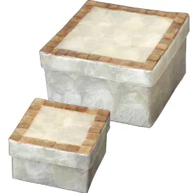 Set of decorative boxes Alexandra House Living Brown Mother of pearl 2 Pieces by Alexandra House Living, Boxes - Ref: D162500...