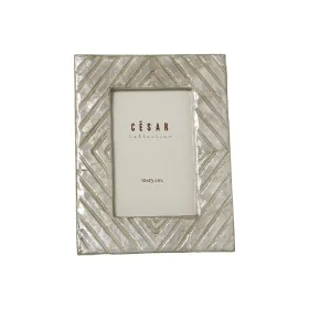 Photo frame Alexandra House Living Grey Mother of pearl 17 x 1 x 22 cm by Alexandra House Living, Table and wall frames - Ref...