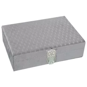 Boîte à bijoux Alexandra House Living Gris Textile 28 x 7 x 20 cm de Alexandra House Living, Boîtes - Réf : D1625432, Prix : ...