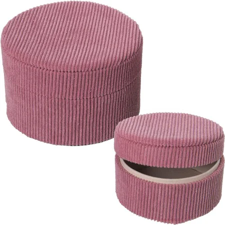 Set of decorative boxes Alexandra House Living Pink Textile 2 Pieces by Alexandra House Living, Boxes - Ref: D1625441, Price:...