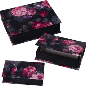 Set of decorative boxes Alexandra House Living Black Textile 3 Pieces by Alexandra House Living, Boxes - Ref: D1625449, Price...