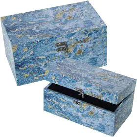 Set of decorative boxes Alexandra House Living Blue Wood 2 Pieces by Alexandra House Living, Boxes - Ref: D1625467, Price: 33...