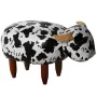 Pouf Alexandra House Living Blanc Noir Bois Vache 50 x 32 x 32 cm de Alexandra House Living, Poufs - Réf : D1625517, Prix : 7...