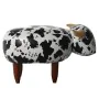 Puff Alexandra House Living Blanco Negro Madera Vaca 50 x 32 x 32 cm de Alexandra House Living, Puffs - Ref: D1625517, Precio...