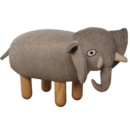 Puff Alexandra House Living Castanho Madeira Elefante 50 x 32 x 29 cm de Alexandra House Living, Pufes - Ref: D1625518, Preço...