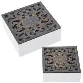 Juego de Cajas Decorativas Alexandra House Living Blanco Negro Madera 2 Piezas de Alexandra House Living, Cajas - Ref: D16255...