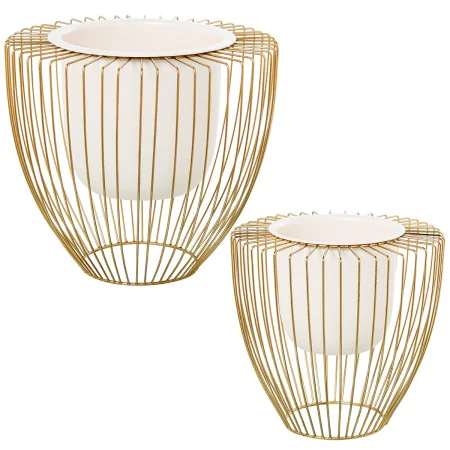 Set of Planters Alexandra House Living Gold Metal 2 Pieces by Alexandra House Living, Cachepots - Ref: D1633199, Price: 78,69...