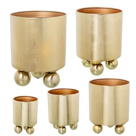 Set of Planters Alexandra House Living Gold Metal 5 Pieces by Alexandra House Living, Cachepots - Ref: D1633200, Price: 170,6...