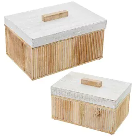 Set of decorative boxes Alexandra House Living White Brown Wood 2 Pieces by Alexandra House Living, Boxes - Ref: D1633236, Pr...