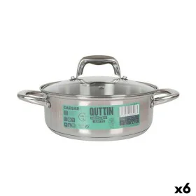 Casserole with glass lid Quttin Caesar Steel ø 22 x 8 cm (6 Units) by Quttin, Casserole pans - Ref: S2226634, Price: 86,24 €,...