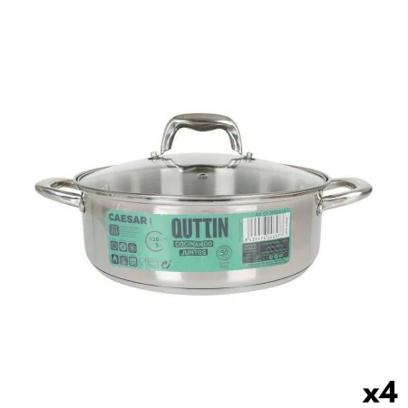 Casserole with glass lid Quttin Caesar Steel Ø 26 x 9 cm (4 Units) by Quttin, Casserole pans - Ref: S2226636, Price: 77,46 €,...