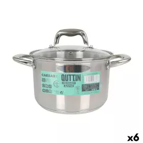 Pot with Glass Lid Quttin Caesar Steel ø 20 x 13,5 cm (6 Units) by Quttin, Braising Pans - Ref: S2226642, Price: 87,02 €, Dis...