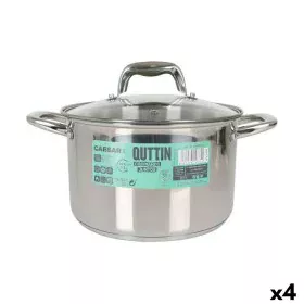 Pot with Glass Lid Quttin Caesar Steel ø 22 x 14,5 cm (4 Units) by Quttin, Braising Pans - Ref: S2226643, Price: 73,41 €, Dis...