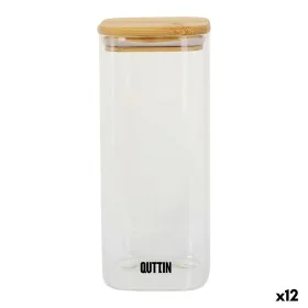 Contenitore per Conservare gli Alimenti Quttin Bambù Vetro Borosilicato 1 L (12 Unità) di Quttin, Conservazione di alimenti -...