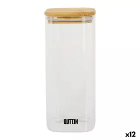 Recipiente Conservador de Alimentos Quttin Bambú Vidrio de Borosilicato 1 L (12 Unidades) de Quttin, Almacenamiento de alimen...