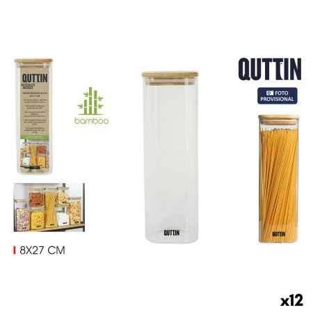 Bote Quttin Bambú Cuadrado 1,3 L 8 x 27 cm (12 Unidades) de Quttin, Almacenamiento de alimentos - Ref: S2230518, Precio: 36,7...