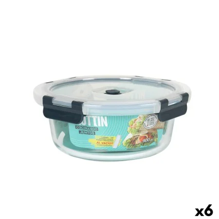 Fiambrera Hermética Quttin Redonda 900 ml Ø 18 x 7,5 cm (6 Unidades) de Quttin, Almacenamiento de alimentos - Ref: S2231560, ...