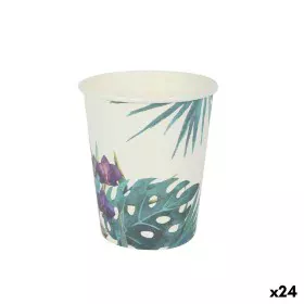 Set of glasses Algon Disposable Cardboard Tropical 10 Pieces 250 ml (24 Units) by Algon, Tumblers - Ref: S2233516, Price: 16,...