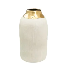 Vaso Romimex Branco Dourado Porcelana 18 x 36 x 18 cm de Romimex, Jarrões - Ref: D1628645, Preço: 57,18 €, Desconto: %