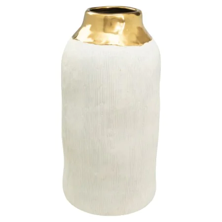 Florero Romimex Blanco Dorado Porcelana 17 x 31 x 17 cm de Romimex, Jarrones - Ref: D1628646, Precio: 47,49 €, Descuento: %