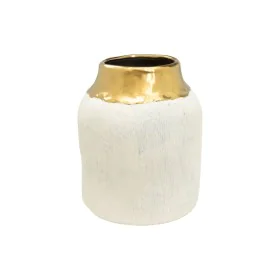 Vase Romimex White Golden Porcelain 23 x 27 x 23 cm by Romimex, Vases - Ref: D1628648, Price: 55,42 €, Discount: %