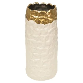 Vaso Romimex Branco Dourado Porcelana 13 x 27 x 13 cm de Romimex, Jarrões - Ref: D1628652, Preço: 31,10 €, Desconto: %