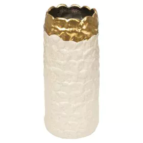 Florero Romimex Blanco Dorado Porcelana 13 x 27 x 13 cm de Romimex, Jarrones - Ref: D1628652, Precio: 33,20 €, Descuento: %