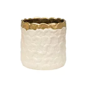 Macetero Romimex Blanco Dorado Porcelana 19 x 18 x 19 cm de Romimex, Maceteros - Ref: D1628653, Precio: 33,86 €, Descuento: %